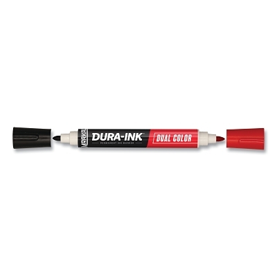 Dura-Ink® Dual Color Permanent Ink Marker, Black/Red, 1.5 mm, Fine