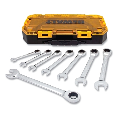 Ratcheting Combination Wrench Set, 8-Pc, SAE, 5/16 in to 3/4 in Opening Size
