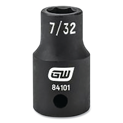 Impact Socket, 1/4 in Drive Size, 7/32 in Opening Size, 6-point, Standard Length