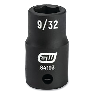 Impact Socket, 1/4 in Drive Size, 9/32 in Opening Size, 6-point, Standard Length