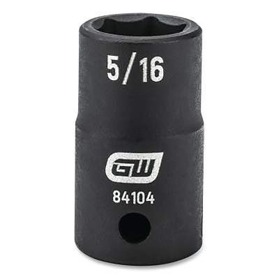 Impact Socket, 1/4 in Drive Size, 5/16 in Opening Size, 6-point, Standard Length