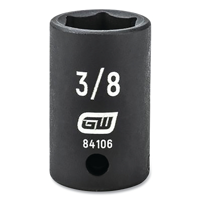Impact Socket, 1/4 in Drive Size, 3/8 in Opening Size, 6-point, Standard Length