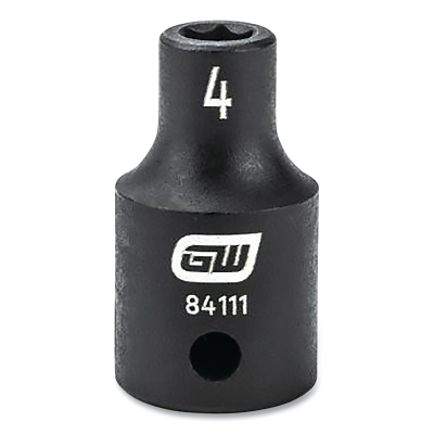 Impact Socket, 1/4 in Drive Size, 4 mm Opening Size, 6-point, Standard Length