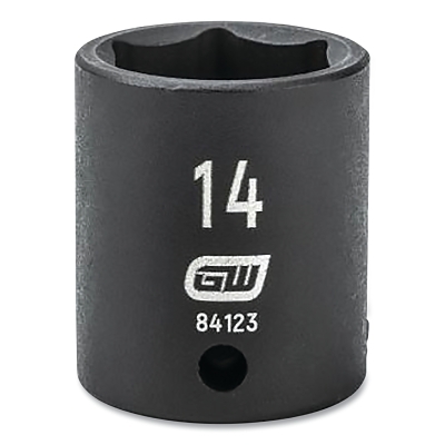 Impact Socket, 1/4 in Drive Size, 14 mm Opening Size, 6-point, Standard Length
