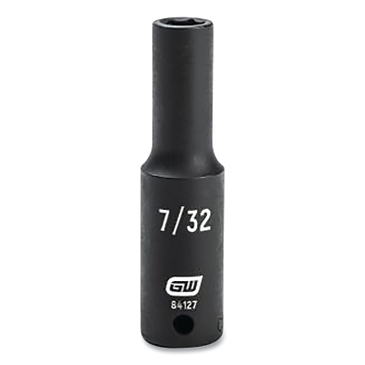 Impact Socket, 1/4 in Drive Size, 7/32 in Opening Size, 6-point, Deep Length