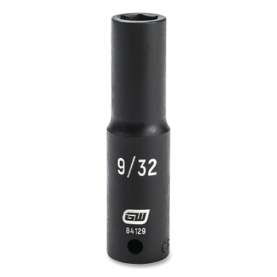 Impact Socket, 1/4 in Drive Size, 9/32 in Opening Size, 6-point, Deep Length
