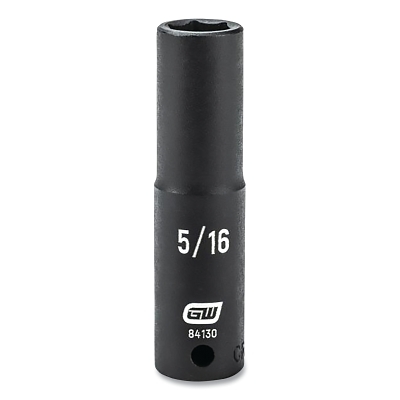 Impact Socket, 1/4 in Drive Size, 5/16 in Opening Size, 6-point, Deep Length