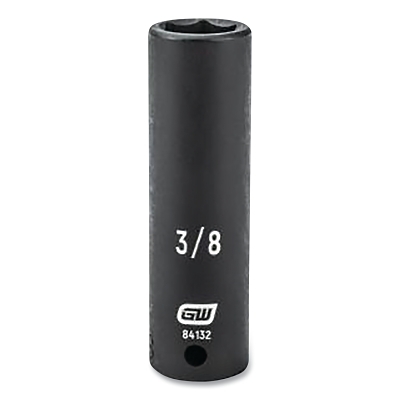 Impact Socket, 1/4 in Drive Size, 3/8 in Opening Size, 6-point, Deep Length