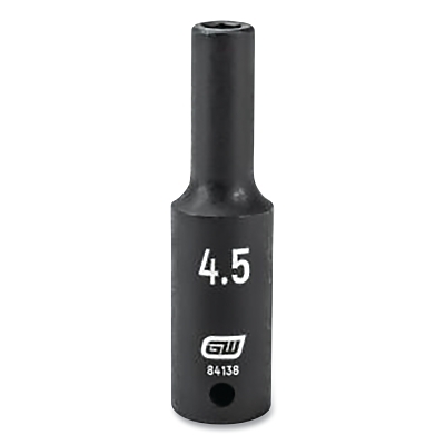Impact Socket, 1/4 in Drive Size, 4.5 mm Opening Size, 6-point, Deep Length