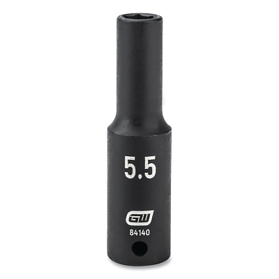 Impact Socket, 1/4 in Drive Size, 5.5 mm Opening Size, 6-point, Deep Length