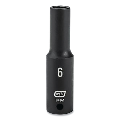 Impact Socket, 1/4 in Drive Size, 6 mm Opening Size, 6-point, Deep Length