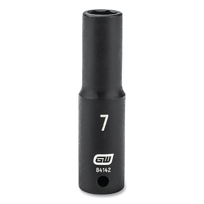 Impact Socket, 1/4 in Drive Size, 7 mm Opening Size, 6-point, Deep Length