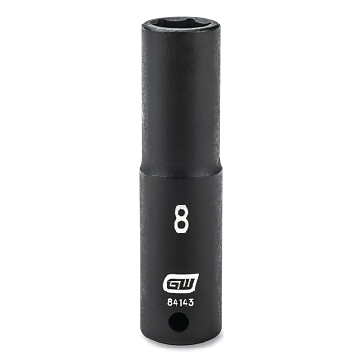Impact Socket, 1/4 in Drive Size, 8 mm Opening Size, 6-point, Deep Length