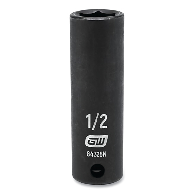 Impact Socket, 3/8 in Drive Size, 13/16 in Opening Size, 6-point, Deep Length