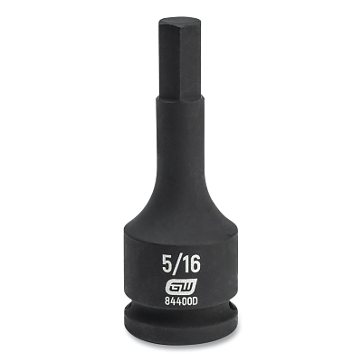 Impact Socket, 3/8 in Drive Size, 5/16 in Opening Size, 6-point, Standard Length, Hex Bit