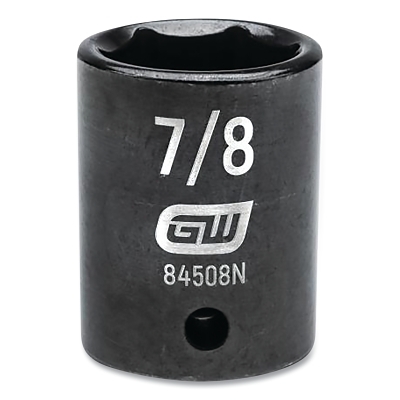 Impact Socket, 1/2 in Drive Size, 7/8 in Opening Size, 6-point, Standard Length