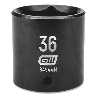 Impact Socket, 1/2 in Drive Size, 36 mm Opening Size, 6-point, Standard Length