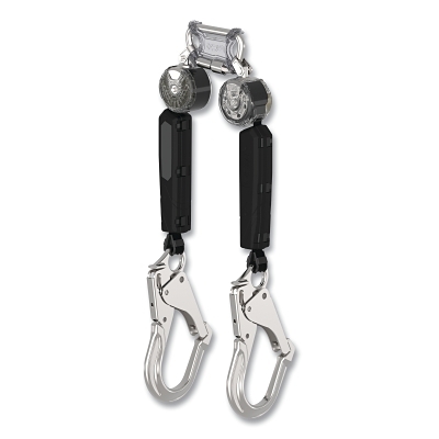 V-TEC® Personal Fall Limiter, Twin Leg, 6 ft, 400 lb Load Cap, AL36CL Top Connector, TLALTAK Bottom Connector