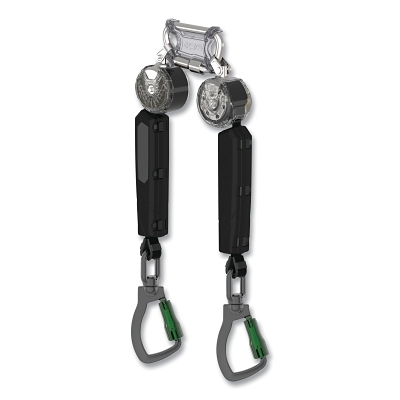 V-TEC® Personal Fall Limiter, Twin Leg, 6 ft, 400 lb Load Cap, ALTAKS Top Connector, TLALTAK Bottom Connector