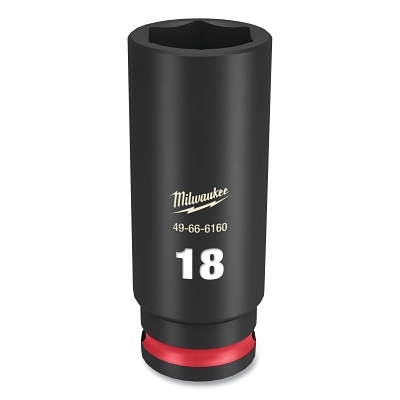 SHOCKWAVE™ Impact Duty™ Socket, 3/8 in Dr, 6-point, 18 mm Tip, Deep Length