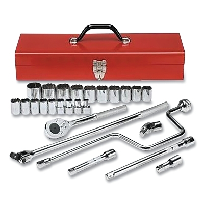 Combination Socket Set, 26-Pc, 1/2 in Drive Size, 12-point, Standard, SAE