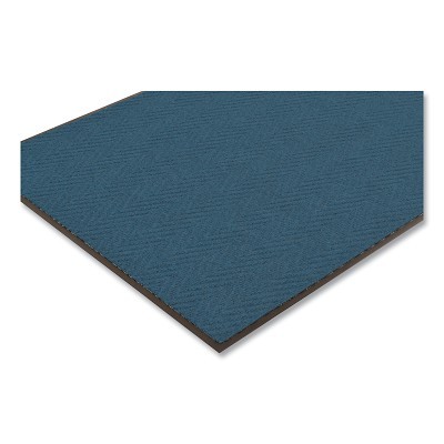 Low-Profile Light-Weight Chevron Entrance Mat, 105, 5/16 in x 2 ft W x 3 ft L, Needle-Punched Yarn, Vinyl Backing, Slate Blue