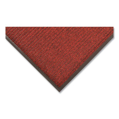 Brush Step® Low-Profile Scraper Entrance Mat, 109, 5/16 in x 2 ft W x 3 ft L, Needle-Punched Yarn, Vinyl Backing, Red/Black
