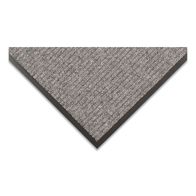 Heritage Rib™ Heavy-Weight Scraper Entrance Mat, 117, 3/8 in x 3 ft W x 5 ft L, Needle-Punched Yarn, Vinyl Backing, Gray