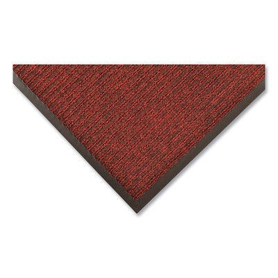 Heritage Rib™ Heavy-Weight Scraper Entrance Mat, 117, 3/8 in x 4 ft W x 6 ft L, Needle-Punched Yarn, Vinyl Backing, Red/Black