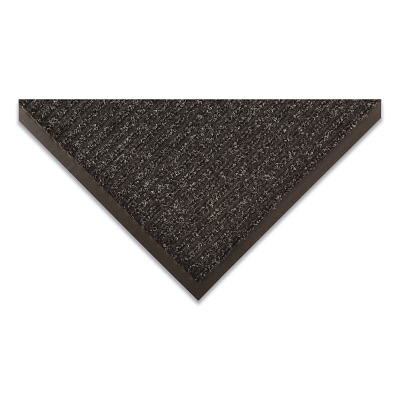Heritage Rib™ Heavy-Weight Scraper Entrance Mat, 117, 3/8 in x 4 ft W x 8 ft L, Needle-Punched Yarn, Vinyl Backing, Charcoal