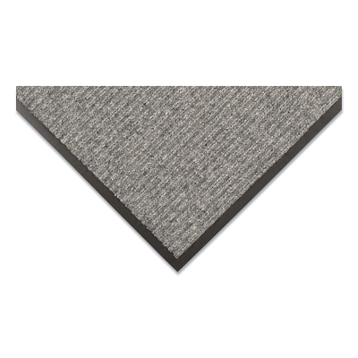 Heritage Rib™ Heavy-Weight Scraper Entrance Mat, 117, 3/8 in x 4 ft W x 8 ft L, Needle-Punched Yarn, Vinyl Backing, Gray