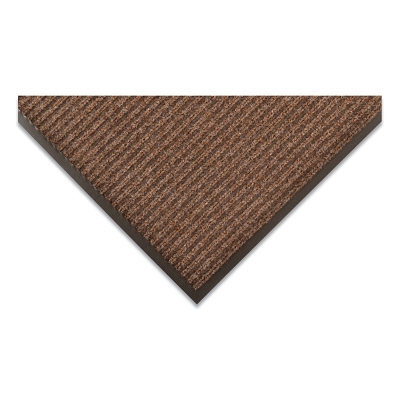 Heritage Rib™ Heavy-Weight Scraper Entrance Mat, 117, 3/8 in x 3 ft W x 10 ft L, Needle-Punched Yarn, Vinyl Backing, Brown
