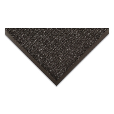 Heritage Rib™ Heavy-Weight Scraper Entrance Mat, 117, 3/8 in x 3 ft W x 10 ft L, Needle-Punched Yarn, Vinyl Backing, Charcoal
