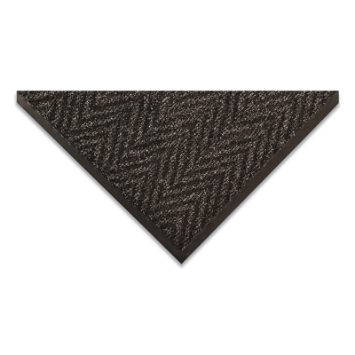 Arrow Trax® Low-Profile Scraper Entrance Mat, 118, 3/8 in x 4 ft W x 6 ft L, Needle-Punched Yarn, Vinyl Backing, Charcoal