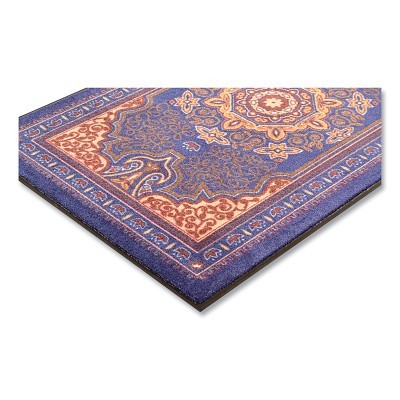 Orientrax® Moisture Absorbing Entrance Mat, 170, 3/8 in x 4 ft W x 6 ft L, 24 oz Twisted Nylon Fiber, Vinyl Backing, Sapphire