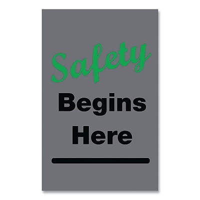 Safety Message Floor Mat, 194, 3/8 in x 3 ft W x 5 ft L, 24 oz Nylon, Vinyl, Vertical, Safety Begins Here Message