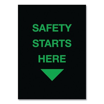 Safety Message Floor Mat, 194, 3/8 in x 3 ft W x 5 ft L, 24 oz Nylon, Vinyl, Vertical, Safety Starts Here Message