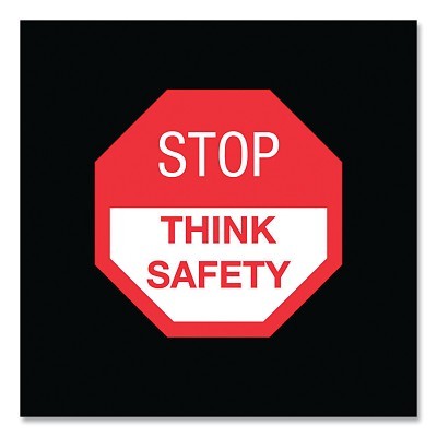 Safety Message Floor Mat, 194, 3/8 in x 3 ft W x 5 ft L, 24 oz Nylon, Vinyl, Vertical, Stop Think Safety Message