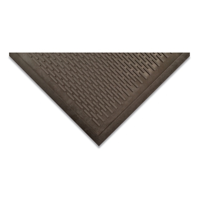 Soil Guard™ Rubber Scraper Entrance Mat, 340, 1/4 in x 4 ft W x 6 ft L, Compound Rubber, Black