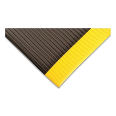 Razorback™ Dyna-Shield® Anti-Fatigue Mat, 406, 1/2 in x 2 ft W x 60 ft L, PVC Foam, Black/Yellow