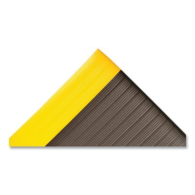 Airug® Anti-Fatigue Mat, 410, 3/8 in x 2 ft W x 60 ft L, PVC Foam, Black/Yellow