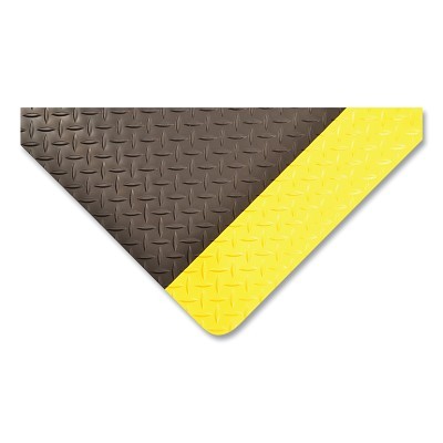 Diamond-Tuff™ Anti-Fatigue Mat, 509, 9/16 in x 3 ft W x 5 ft L, PVC Foam/Vinyl Laminate, Black/Yellow