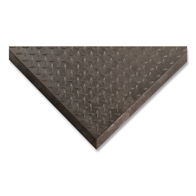Diamond Top Interlock™ Rubber Traction Mat, 545, 1/2 in x 28 in W x 31 in L, Rubber, End Style, Black