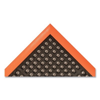 Safety Stance® Drainage Anti-Fatigue Mat, 549, 3 Sided, 7/8 in x 26 in W x 40 in L, Rubber, Black/Yellow