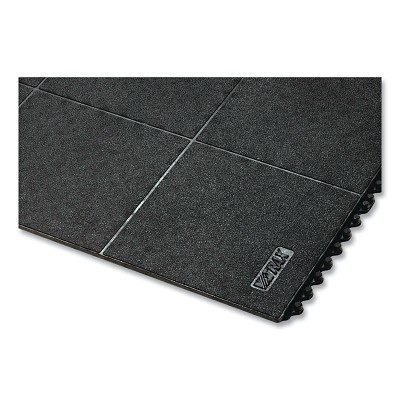 Cushion-Ease® Interlocking Anti-Fatigue Rubber Mat, 550, 3/4 in x 3 ft W x 5 ft L, Natural Rubber, Solid, Black