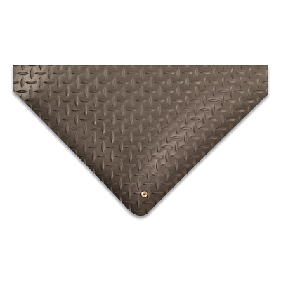 Diamond Stat™ Non-Slip Anti-Static Mat, 826, 9/16 in x 2 ft W x 3 ft L, Vinyl/PVC, Black, Grounding Cord Included