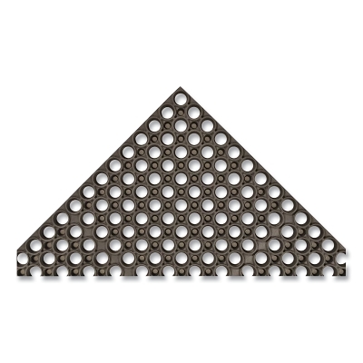Tek-Tough® Large Drainage Holes Anti-Fatigue Mat, T13,7/8 in x 3 ft W x 24 in L, MicroStop™/General Purpose Rubber, Black