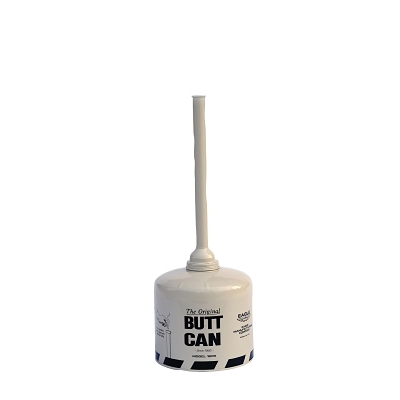 Butt Can, 5 gal, 12 in dia, 33 in H, Galvanized Steel, Poly Tube, Beige