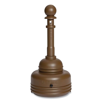 SafeSmoker™ Cigarette Receptacle, 1206, 5 qt, 15 in dia, 38 in H, HDPE, Brown