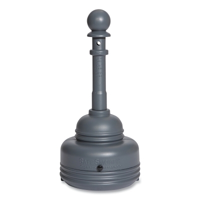 SafeSmoker™ Cigarette Receptacle, 1206, 5 qt, 15 in dia, 38 in H, HDPE, Gray